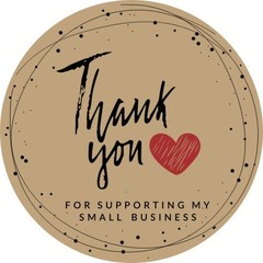 新款烘焙包裝不乾膠感謝貼Thank you紅色愛心牛皮紙標籤封口貼紙