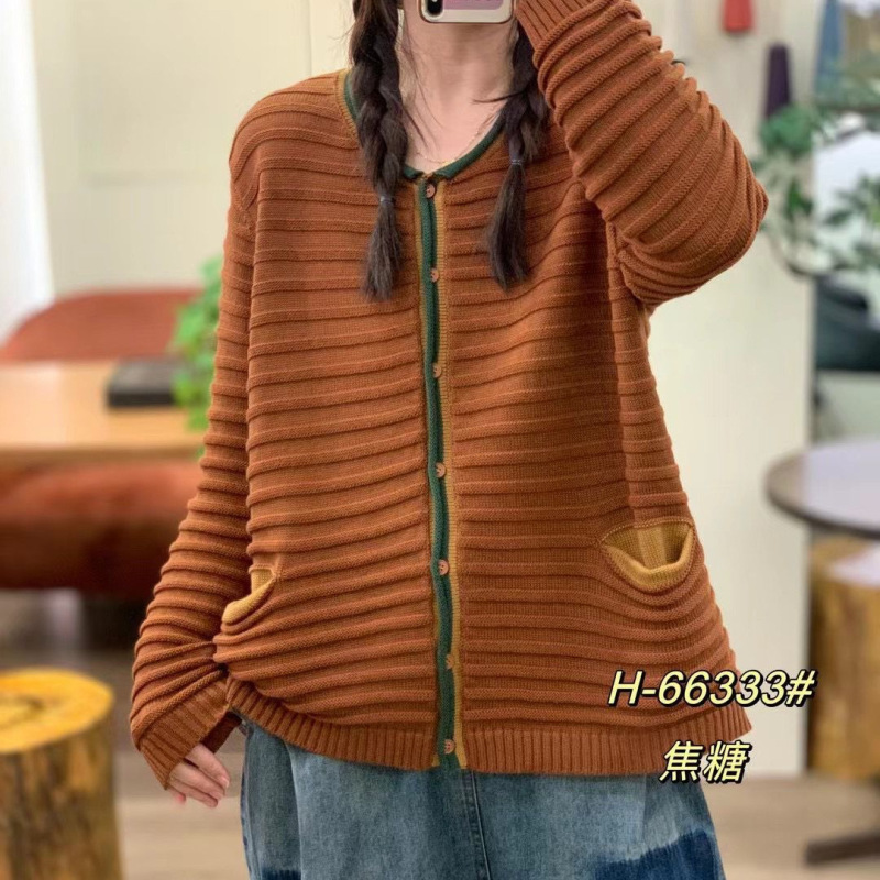 新品文艺复古短款针织衫毛衫毛衣休闲上衣|undefined