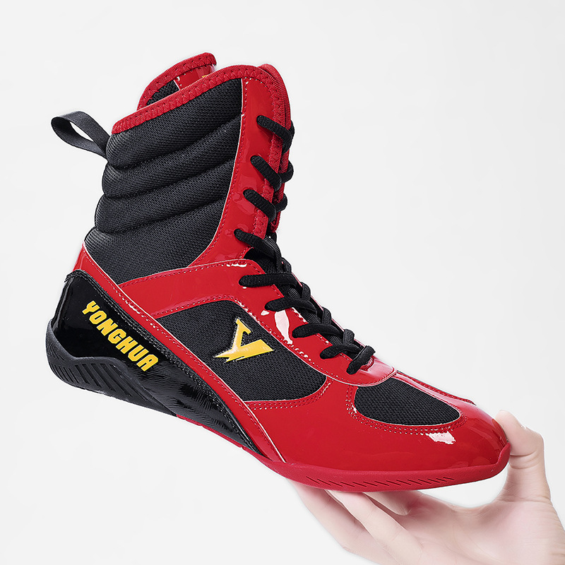 Men's boxing shoes, wrestling shoes, combat shoes, training shoes, fighting shoes, sparring shoes, boxing boots, high-top shoes, new model
