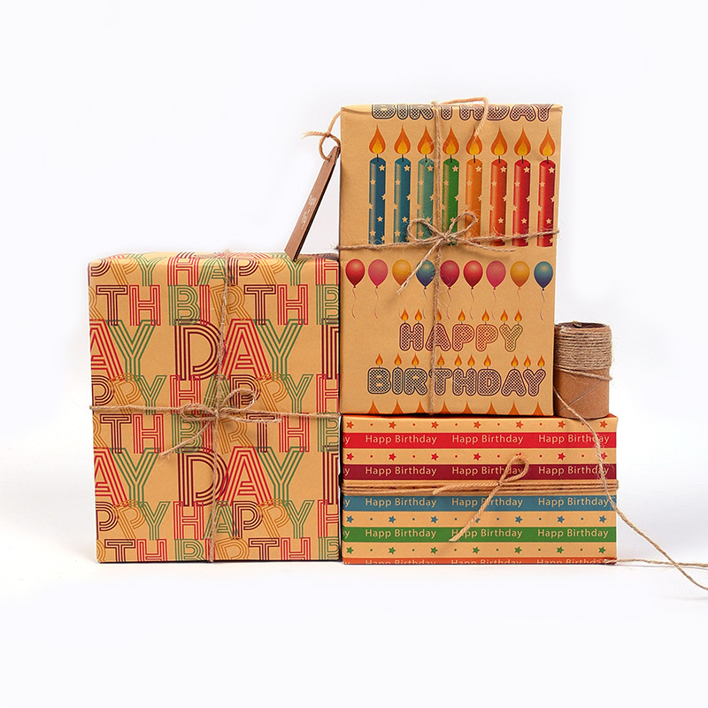 Nuevo Amazon Feliz cumpleaños papel de regalo del Día DE LOS Niños DIY papel libro de papel 80g papel Kraft