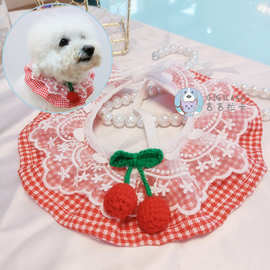 宠物饰品猫咪项圈可爱公主风围嘴猫狗领结猫围脖ins布偶拍照礼物