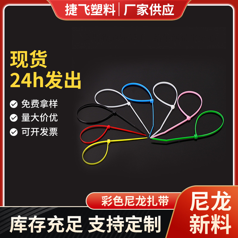 定制彩色尼龙扎带3*100*4*150*5*200*250*8*300*10*400塑料束线带