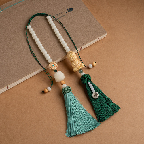 Exquisite Small Buddha Guanyin Tassel Rearview Mirror Ornament