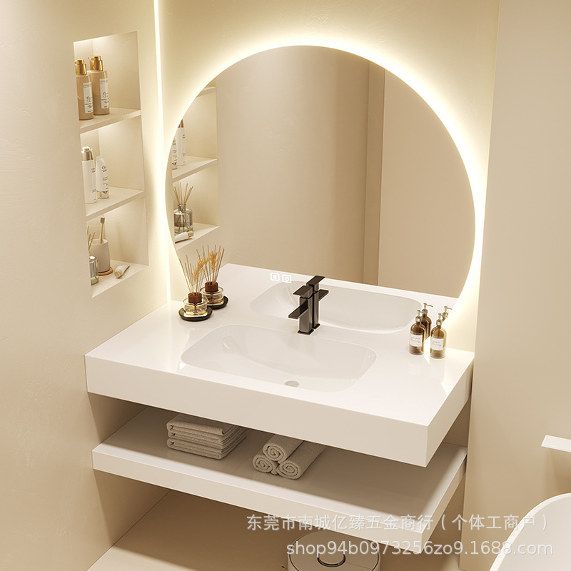 Simple Bathroom Combination Cabinet Double-Layer Slate Ceramic Basin Bathroom Sink Washbasin Bathroom Set