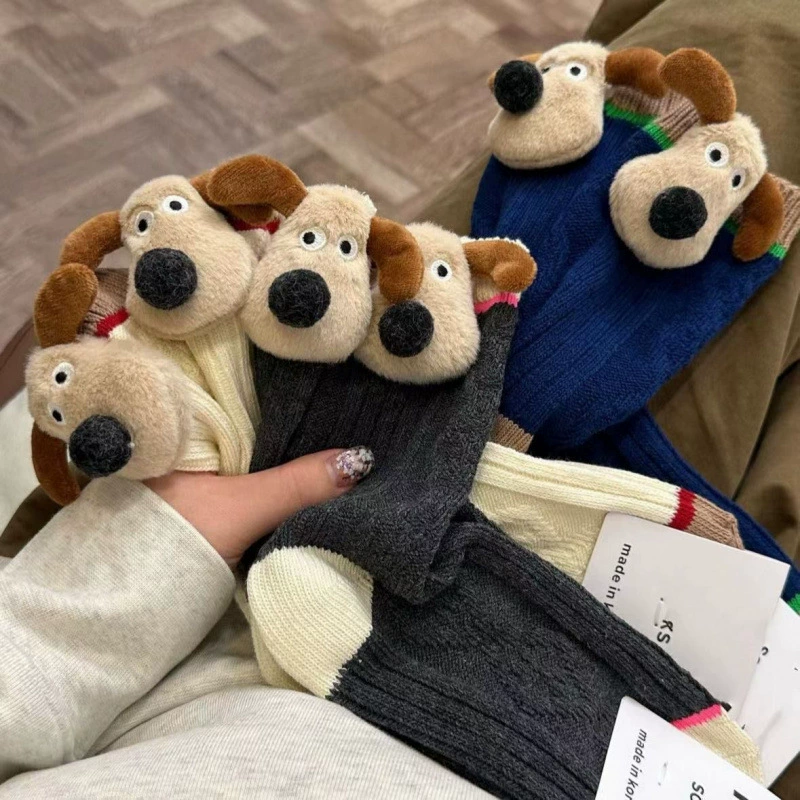 Короткие женские носки из вязаной пряжи из Южной Кореи, милые товары, носки до колен, оптовая продажа, средней длины