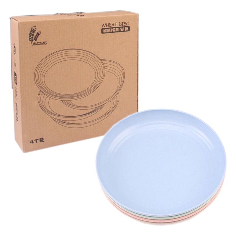 20cm disco 4 unids trigo paja restaurante cena plato dumpling placa resistente a la caída vajilla del hogar Placa de caramelo