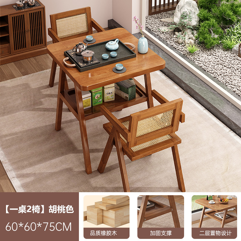 Sillas caseras caseras pequeñas mesas y sillas de comedor de balcón mesas cuadradas casuales de caña modernas y simples al aire libre