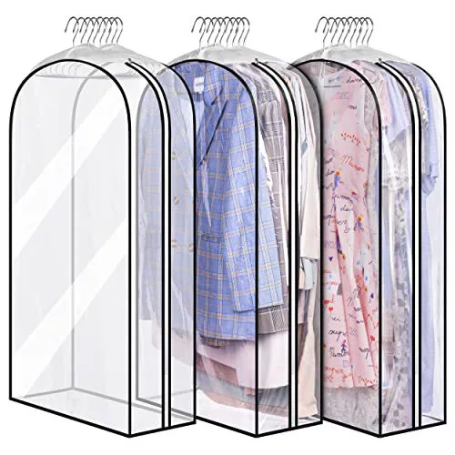 Пылезащитный чехол для одежды Подвесная сумка для одежды Прозрачный чемодан Пылезащитный чехол Сумка Полная молния для хранения в гардеробе