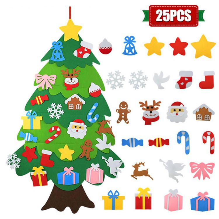 Felt cross-border DIY decoración hecha a mano colgante mini árbol de Navidad tridimensional no tejido Felt árbol de Navidad