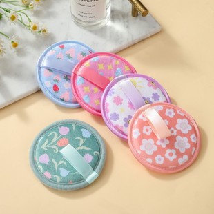 Factory Wholesale Printed Face Wash Sponge Amazon New Round Portable Makeup Remover Clear Water Facial Cleansing Face Wash Sponge