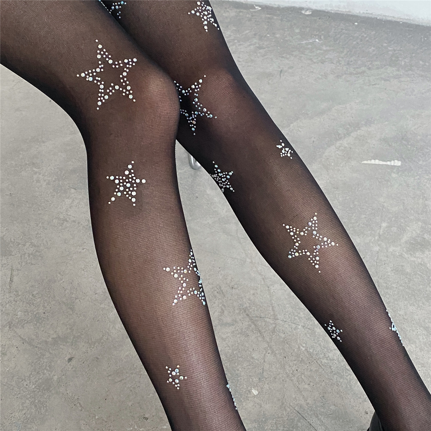 Star Breathable Diamond Stockings display picture 3