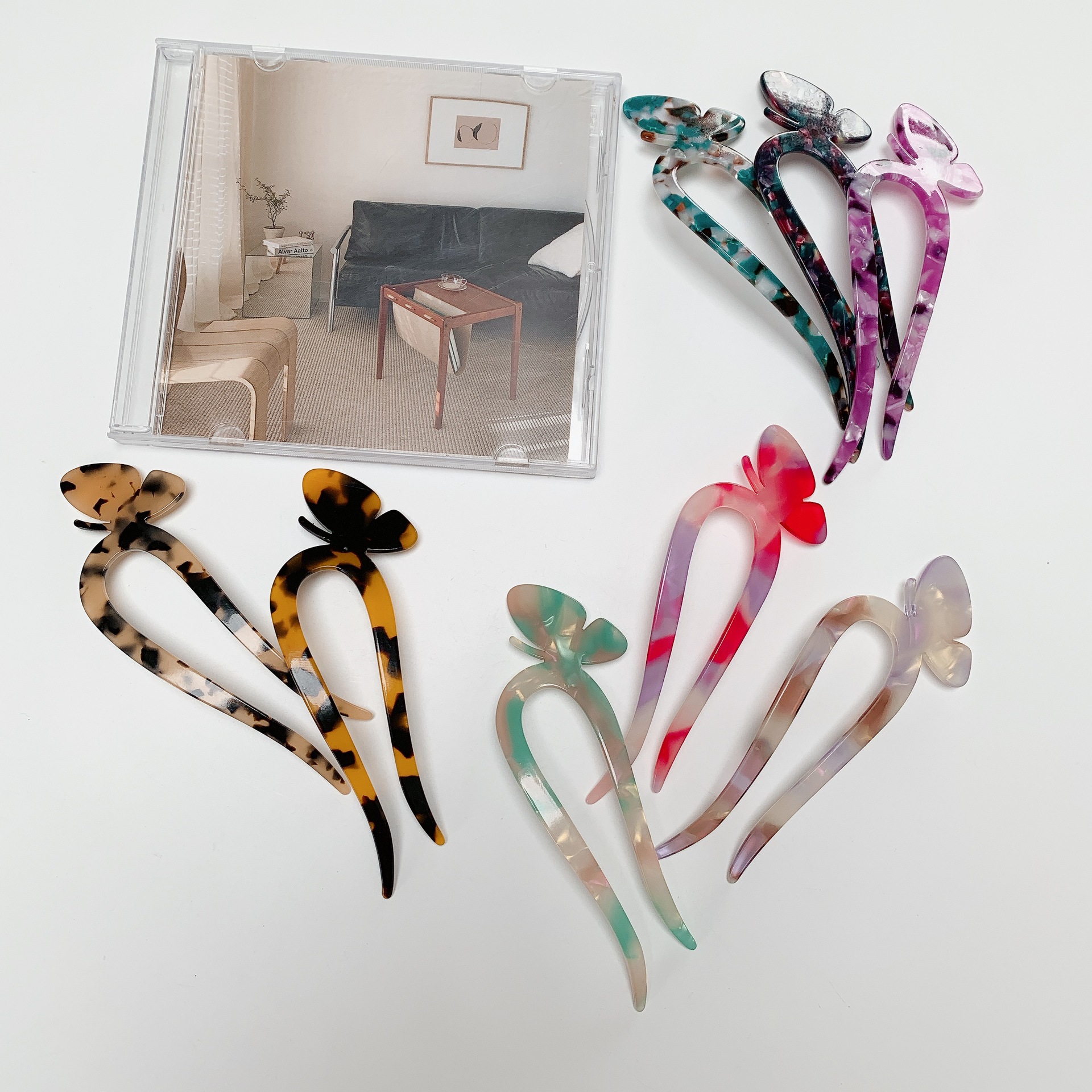 Elegant Women's Butterfly Acetic Acid Sheets Hair Sticks display picture 5