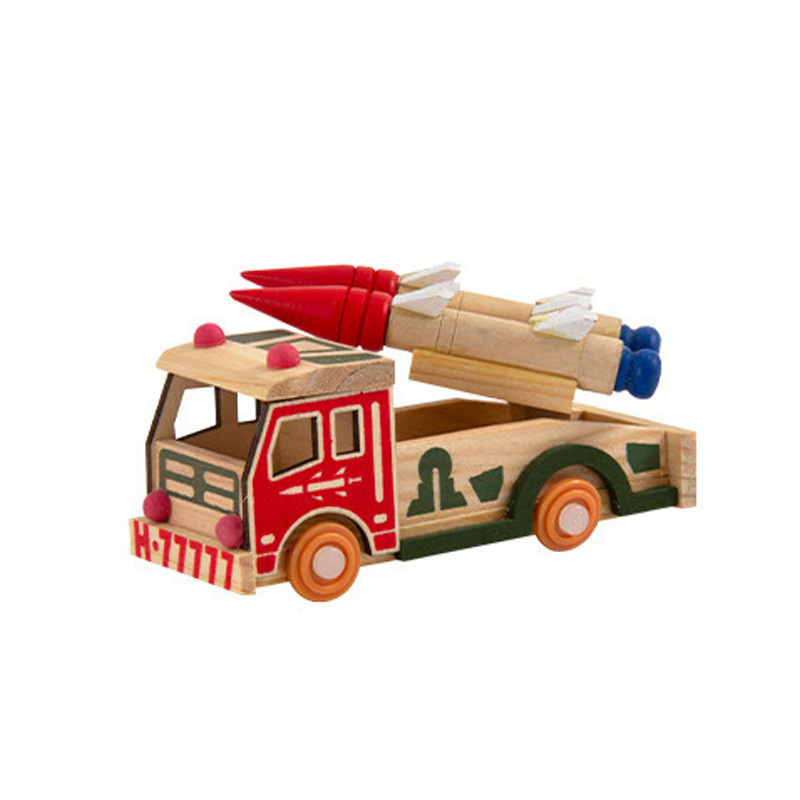 나무 미니 군용차량-로켓카