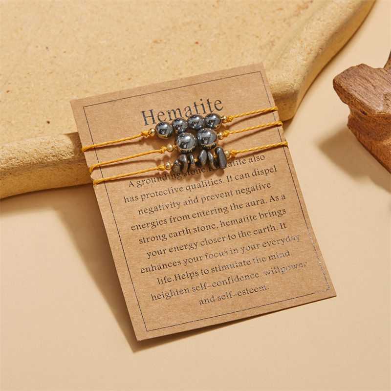 12g Weight Bracelets Classification 1 Set Quantity Daily Occasion natural stone Material Geometric Pattern Unisex Gender Beaded, Braid Design Simple Style Style Simple Style Geometric Natural Stone Bracelets In Bulk 9
