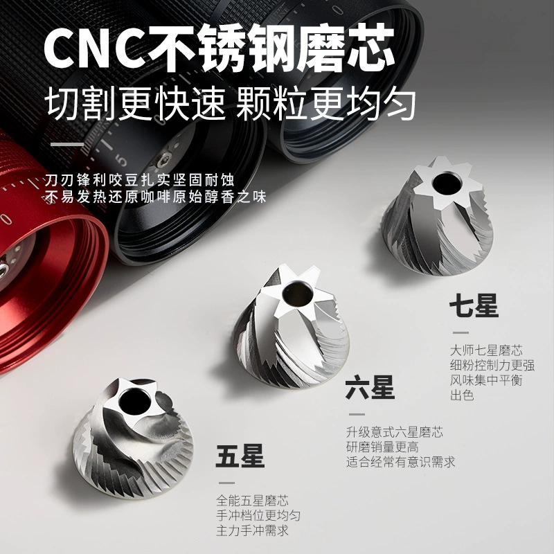 External adjustment hand shake grinding bean machine steel core seven -star home coffee grinding province outdoor coffee grinding machine cross -border