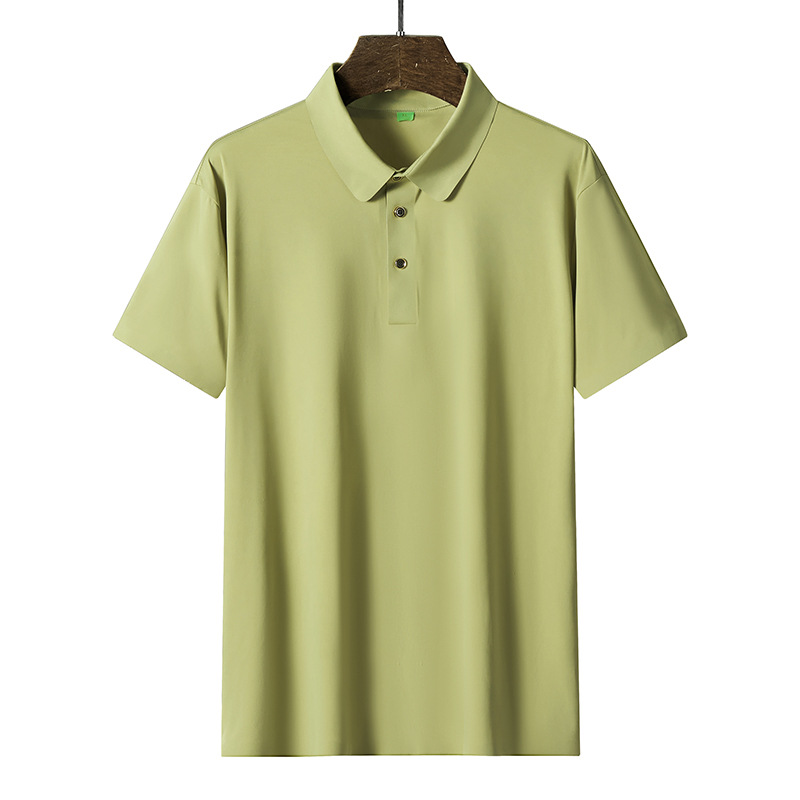 Camisa POLO de secado rápido de verano para hombre, seda de hielo, camiseta deportiva elástica y transpirable, fábrica de manga corta de gran tamaño agradable para la piel para hombre al por mayor