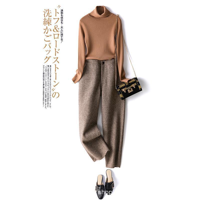 Woolen Pipe Pants Women's Spring and Autumn Loose Pear-Shaped Straight Pants High Waist Casual Foot Cropped Carrot Pants Woolen Pipe Pants Women's Spring and Autumn Loose Pear-Shaped Straight Pants High Waist Casual Foot Cropped Carrot Pants