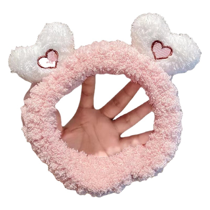 Amor banda para el cabello Zhao Lusi mismo estilo máscara facial de mujer banda para el cabello especial lindo lavado diadema clip para el cabello tocado