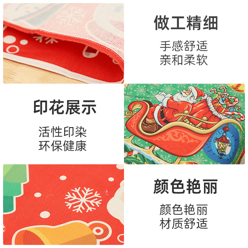 New Christmas decoration linen table runner Christmas creative Christmas tree garland printed table tablecloth decoration