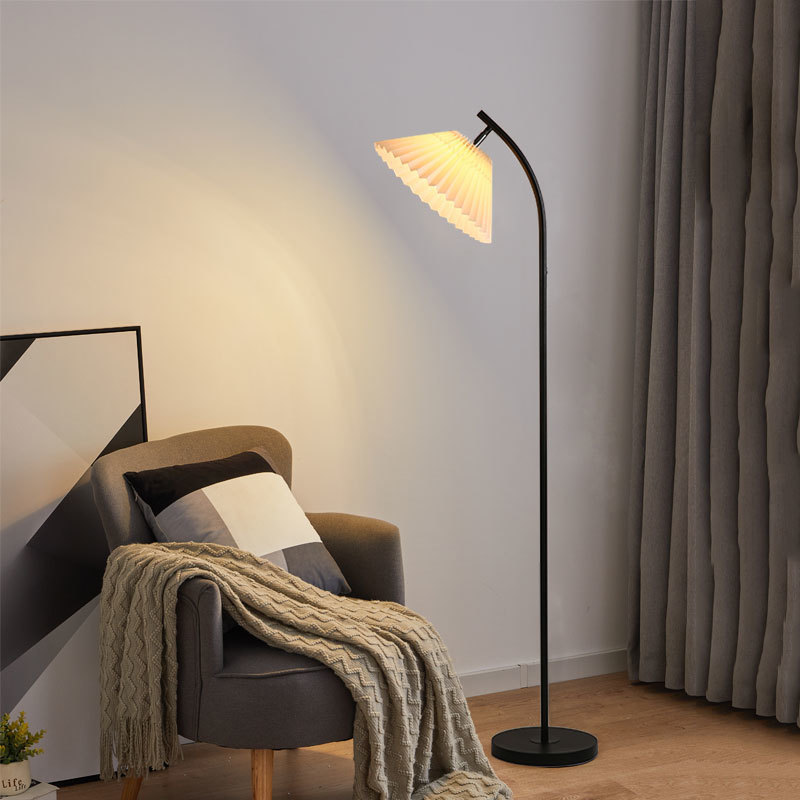 Pleated Floor Lamp Living Room Modern Simple Bedroom Bedside Retro Ins Special Offer Atmosphere Creative Vertical Table Lamp