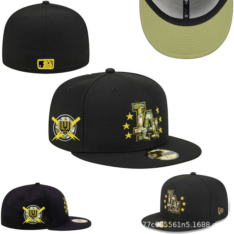 Nueva gorra de béisbol de LA con visera plana, gorra deportiva informal de estilo hip-hop cerrada, gorra de talla moderna de estilo coreano, gorra unisex bordada.