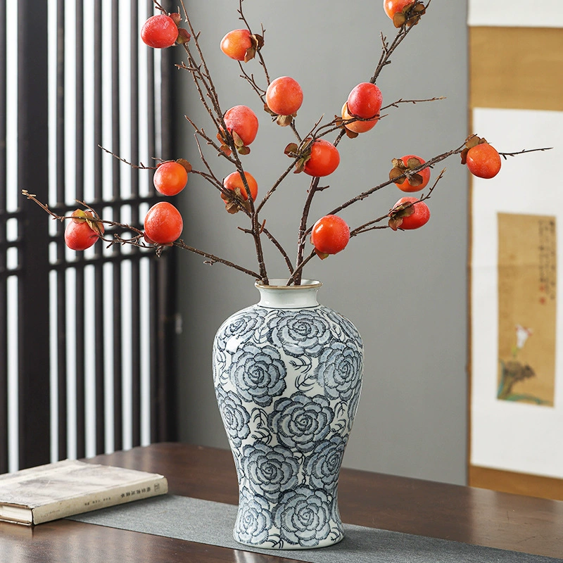 Керамическая сине-белая фарфоровая ваза синяя и белая фарфоровая ваза украшение дома, гостиной, цветочной композиции, украшения для телевизора