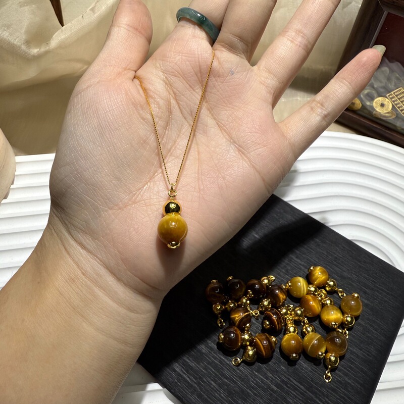 精工精品虎眼葫芦吊坠滴流虎眼葫芦不掉色配件diy手串配饰|undefined