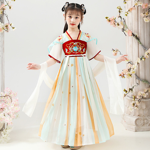 Hanfu for kids girl princess dress birthday party gift dresses child ancient  traditional Tang han dynasty flower girls dresses