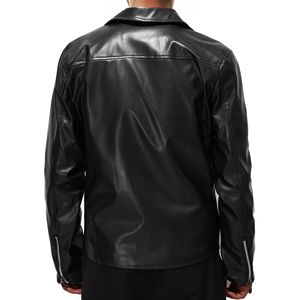 外贸男士皮衣潮流春秋季新款皮夹克帅气横拉链机车服青年大码外套图片