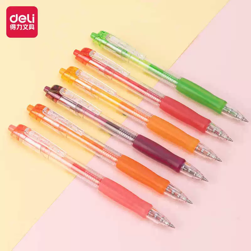 Выдвижная цветная гелевая ручка Deli SA501 с наконечником 0,5 мм для офиса и учебы, простая цветная ручка для маркировки ключей.