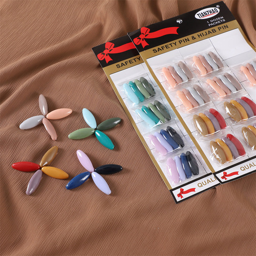 Cross-border plastic color safety pins, hijab pins, silk scarf clips, neck clips, scarf buckles, anti-exposure pins, drop shipping