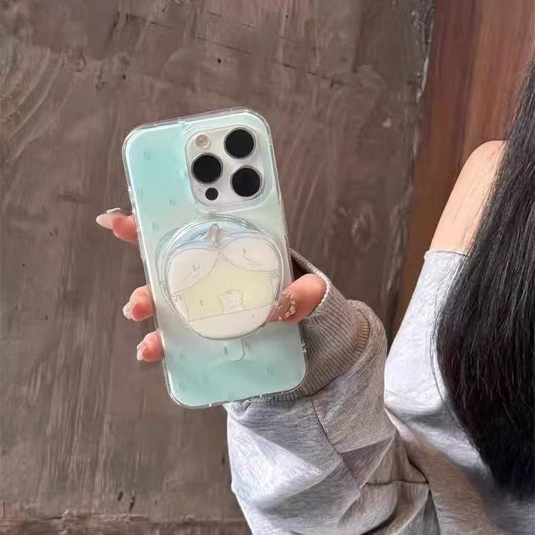 Ins lindo día lluvioso cachorro para iphone16 dibujos animados 15ProMax Apple 14/13 soporte magnético 16PM