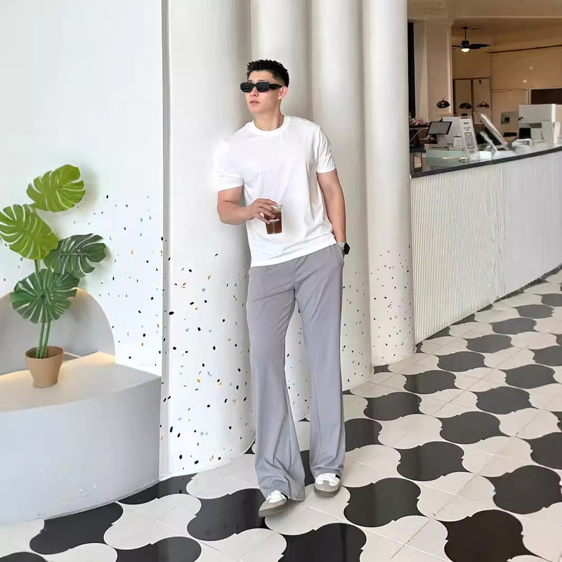 Lulu Same High Elastic Toughness Ice Skin Cool Feeling Machete Pants Men's 4.0 Sports Training Micro Straight Casual Pants