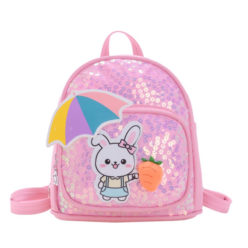 Mochila de moda coreana de sequillas para niños y niñas, jardín de infantes, mochila para bebés, mochila para niños conejitos lindos