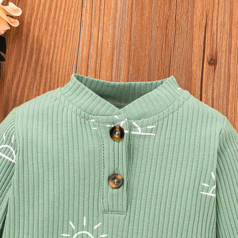 Keng Tiao Clothes Triangle Ha Yi Set Casual Baby Tuta carina con cappello set da 3 pezzi_voghion.com