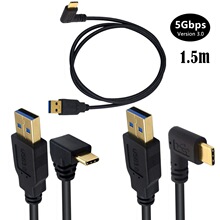 镀金弯头Type-C转USB3.0充电数据线C口90度直角type-c硬盘数据线