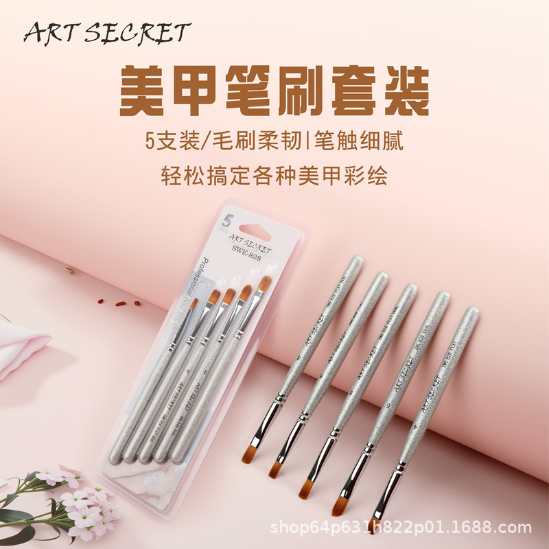 Xiuming Nail Art Brush Set, Painting Brushes, Oil Painting Brushes, Hand-Painted Line Drawing Brushes, Acrylic Gouache Paint Brushes, Portable