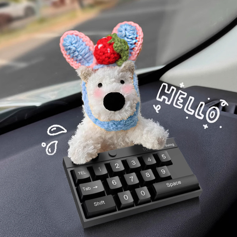 Tarjeta de estacionamiento temporal del automóvil lindo West Highland Puppy Keyboard Teléfono del automóvil Número de matrícula Decoración del automóvil Mover el automóvil