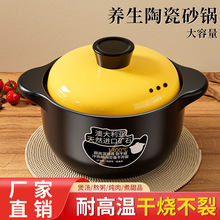 砂锅炖锅家用燃气耐高温陶瓷煲汤锅干烧不裂煤气灶专用汤煲仔沙锅