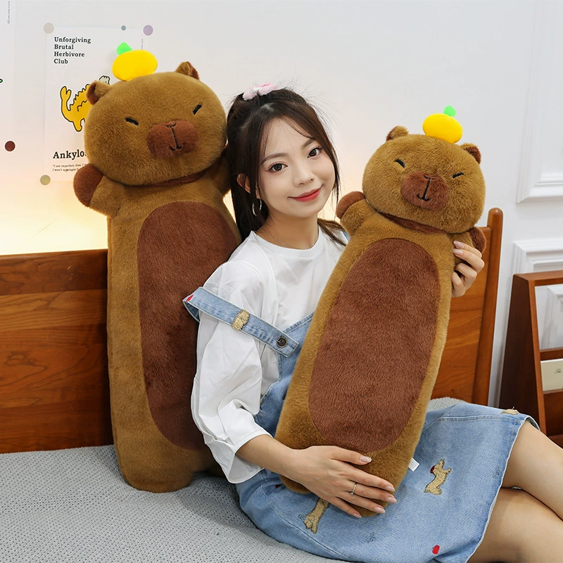 Новая длинная подушка-капибара, плюшевая игрушка-капибара для сна на кровати, детская игрушка-компаньон, оптом