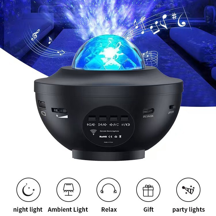 Water pattern lamp projection lamp Northern Lights projection laser lamp Starry Sky Bluetooth music atmosphere night light starry sky lamp