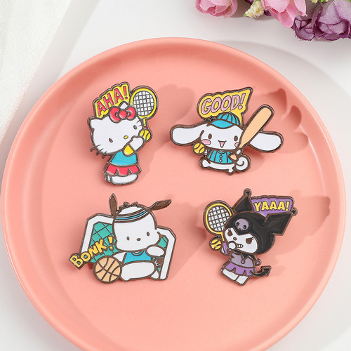 Cute and soft Sanrio metal badge Kurome badge cartoon comic style high-end accessories brooch wholesale