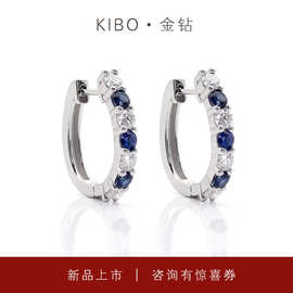 欧美跨境时尚简约气质圆圈镂空镶钻莫桑女士耳环二扣925银耳饰品