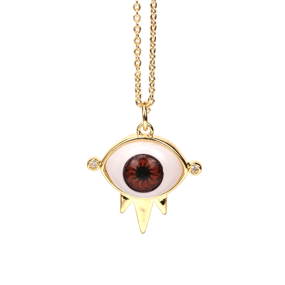 devilu0027s eye micro zircon pendant copper necklace wholesale nihaojewelry