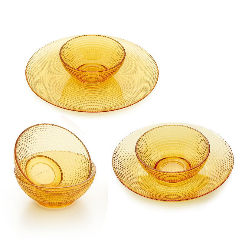 Corning | AmBer TaBleware Crystal Series 6-piece Set B (4 Bowls 1 Deep Plate 1 Flat Plate) VS-AMR6B