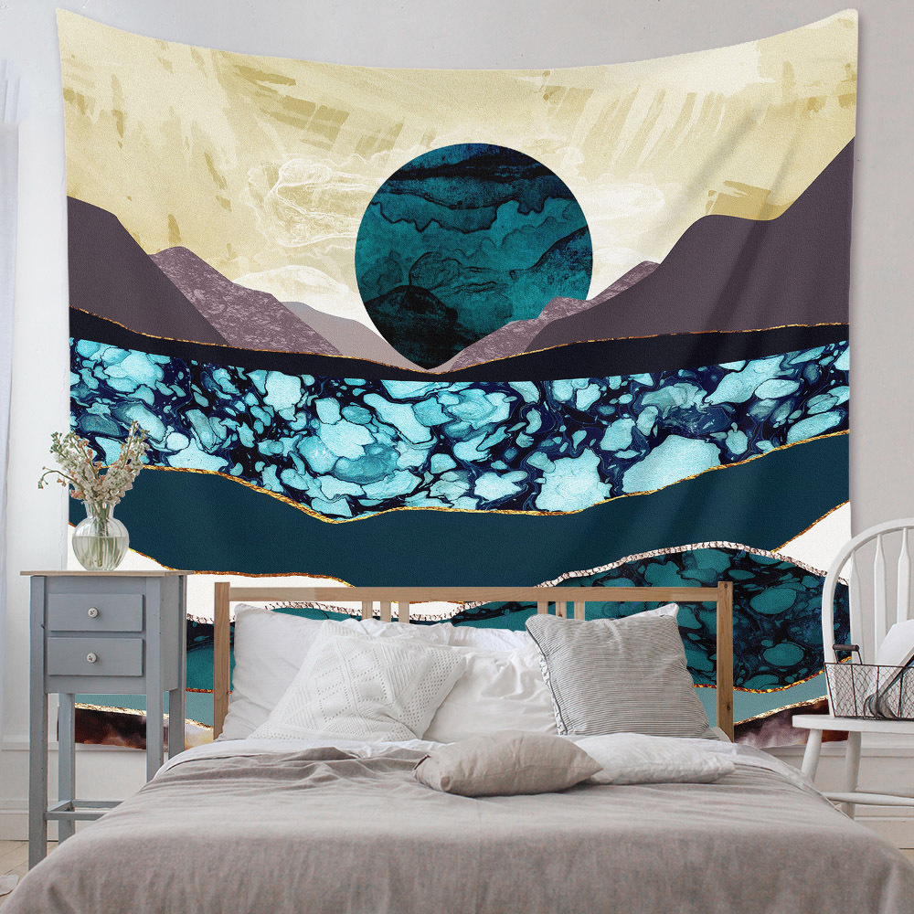 Bohemian Moon Mountain Painting Wall Cloth Decoration Tapestry Wholesale Nihaojewelry display picture 190