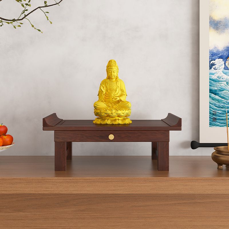 Desktop Small Offering Table Solid Wood Buddhist Altar Home Guanyin Buddha Statue Offering Stand Shrine Buddhist Altar Wall-Mounted Shrine Offering Rack