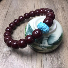 批发朱砂供海南星月菩提籽高密文玩单圈手串12*11mm老型桶男女款
