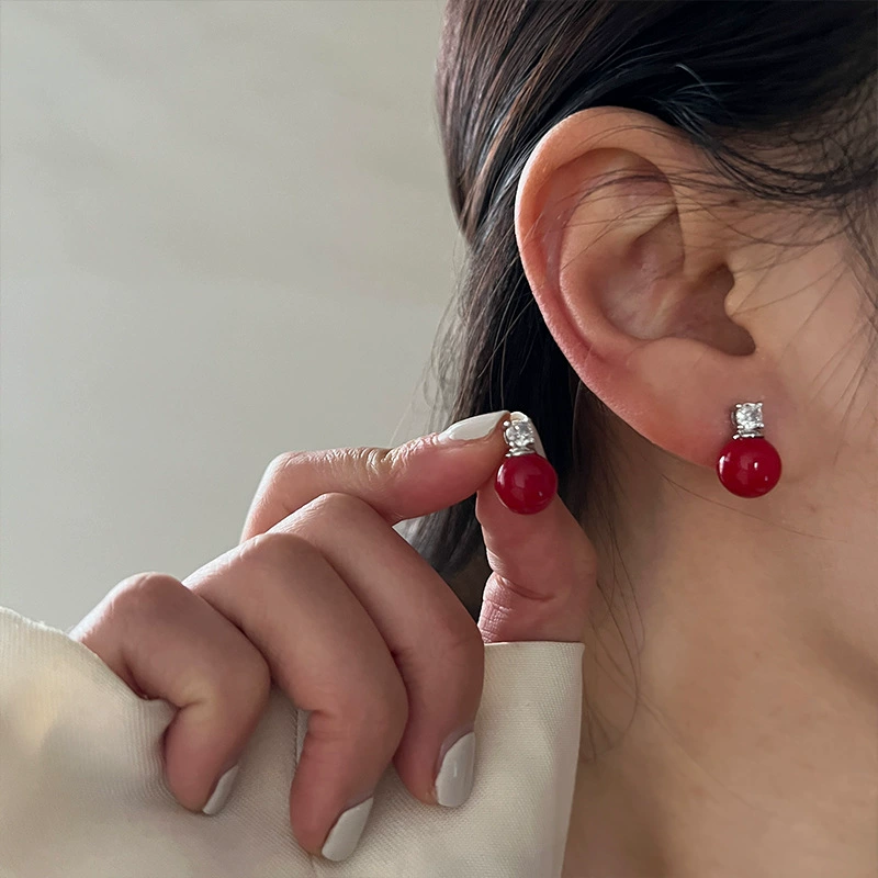 Сережки из органических жемчужин, серебряная игла, образец серебра 925, стиль лёгкой роскоши, коллекция 2023