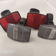 厂家直销新款山地车自行车前后警示红白反射器 警示反光片